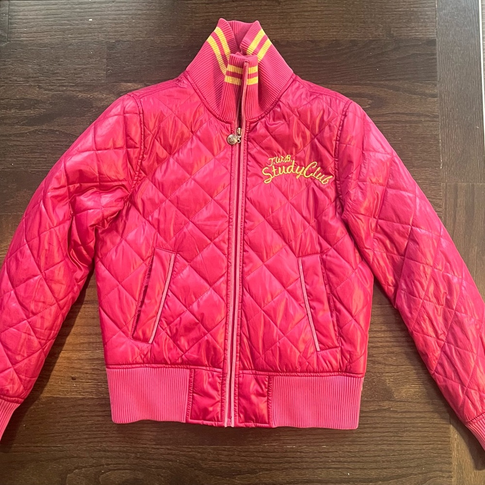 Y2K Teenie Weenie Pink Quilted Bomber Jacket Preppy Academia size:95 approx: S/M